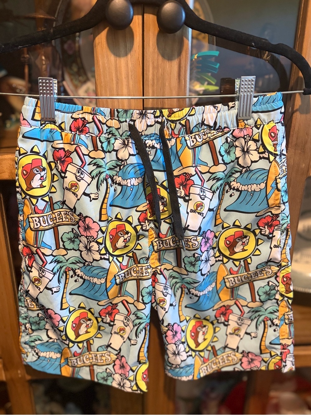 Buc-ee's Multicolor Tropical Swim Trunks Boys Size Medium